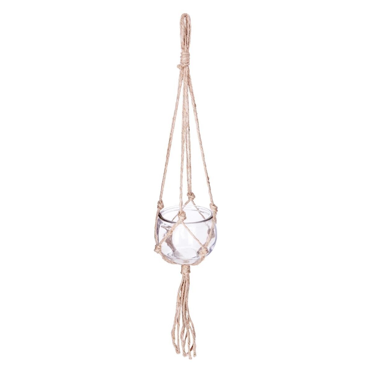 CACHE POT ATMOSPHERA NOMADE EN VERRE+JUTE