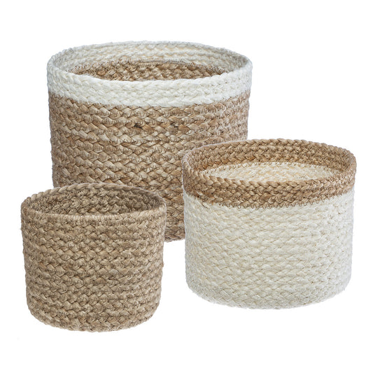 LOT DE 3 PANIER EN JUTE ATMOSPHERA JACKSON BLANC 0.475KG