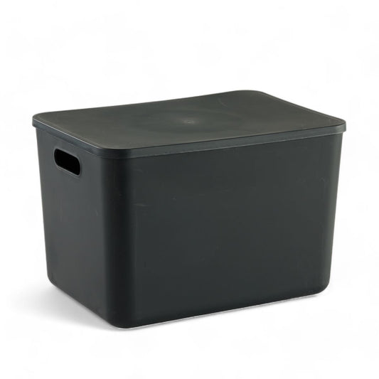 PANIER DE RANGEMENT NOIR AVEC COUVERCLE