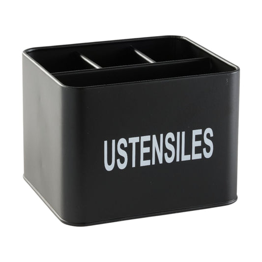POT À COUVERTS 4 COMPARTIMENTS NOIR