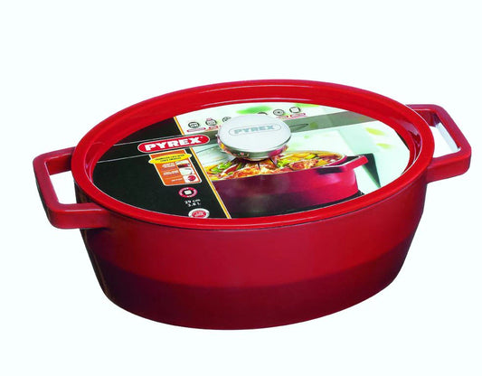 Slow Cook Castiron Oval Casserole 6L RED