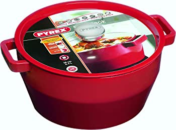 Slow Cook Castiron Round Casserole 4L RED