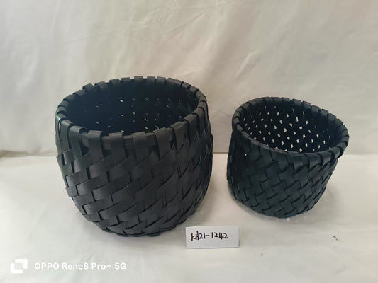SET OF 2 FLOWERPOT BASKETS