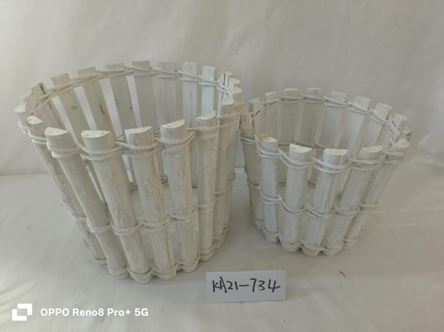 SET OF 2 WOODEN VATS