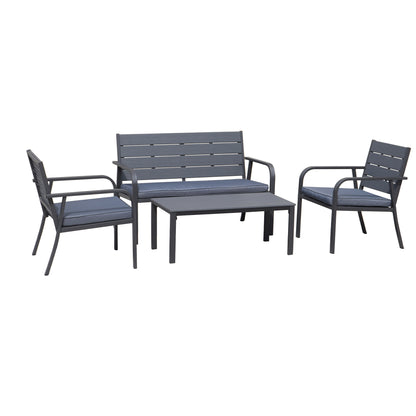 GARDEN CONVERSATION SOFA SET WITHOUT SEAT CUSHION