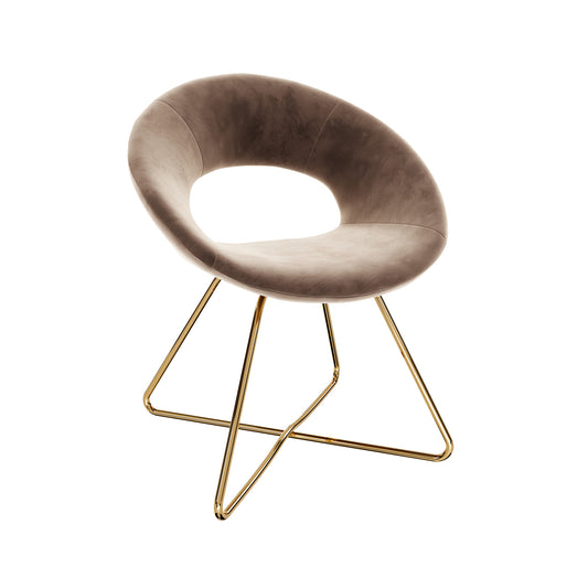 MODERN ROUND CHAIR LIGHT BROWN