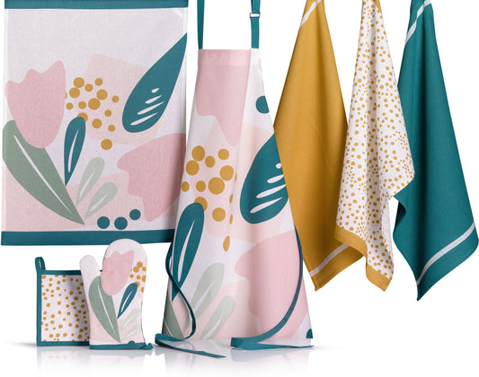 LOT DE 2 TORCHONS IMPRIMES ALMA FLEURS