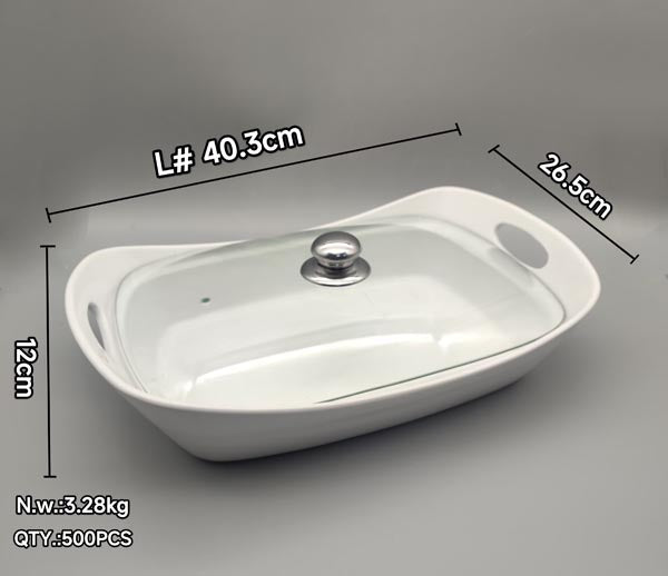 LOTUS RECTANGULAR CASSEROLE SILKSAVOR WITH GLASS LID