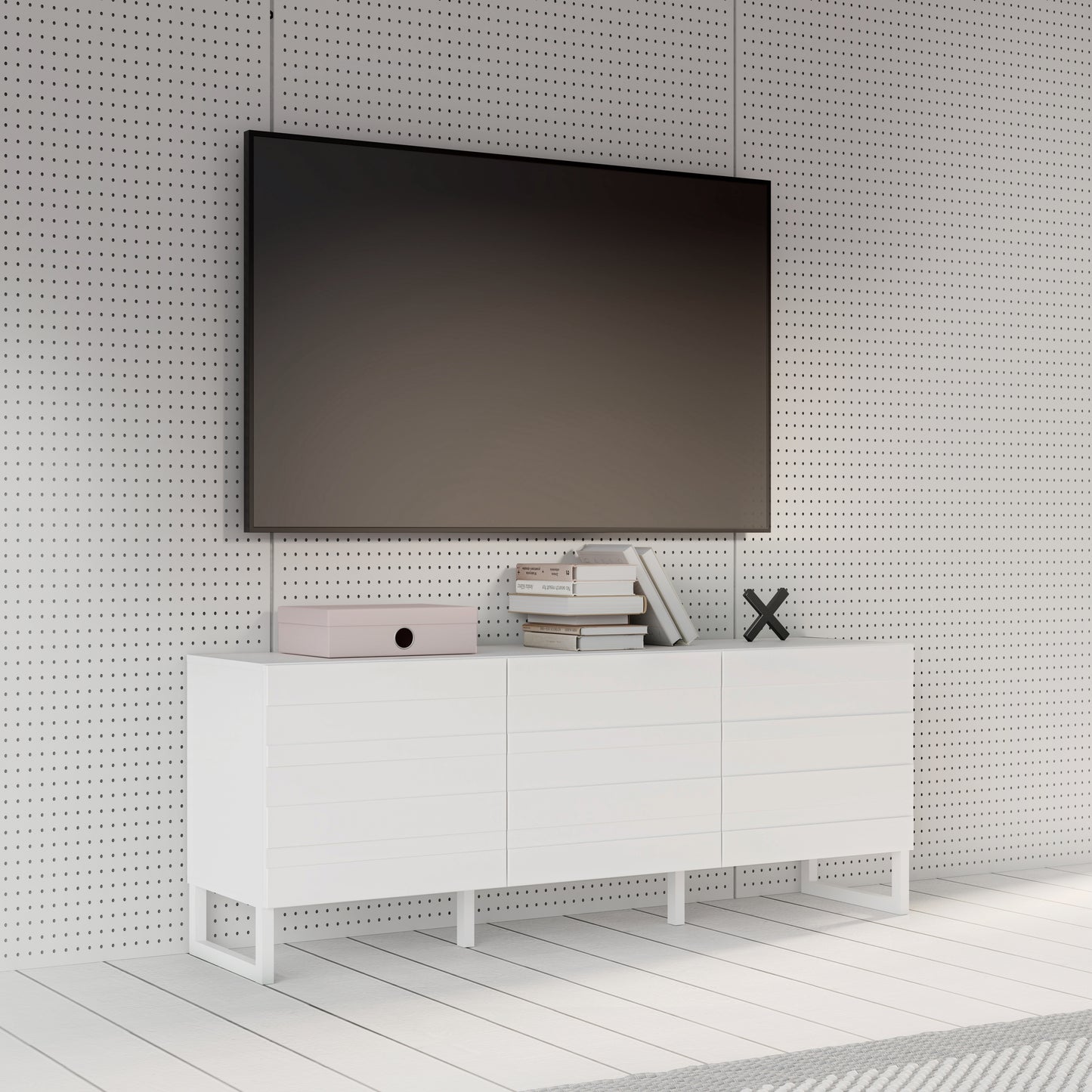 BRETANIA MEUBLE TV 3PORTES BLANC