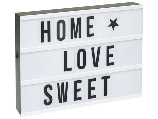 BOITE LUMINEUSE (HOME LOVE SWEET) H22 x L30 x P4.2 CM