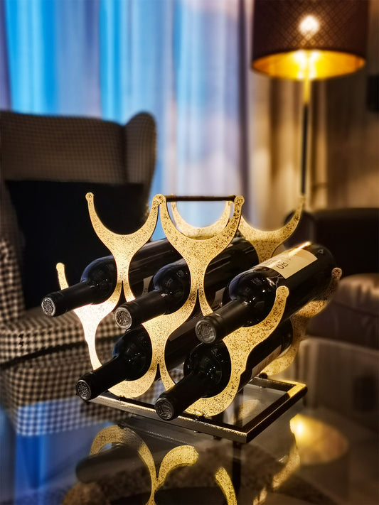 IRON WINE RACK FOR 7 BOTTLES