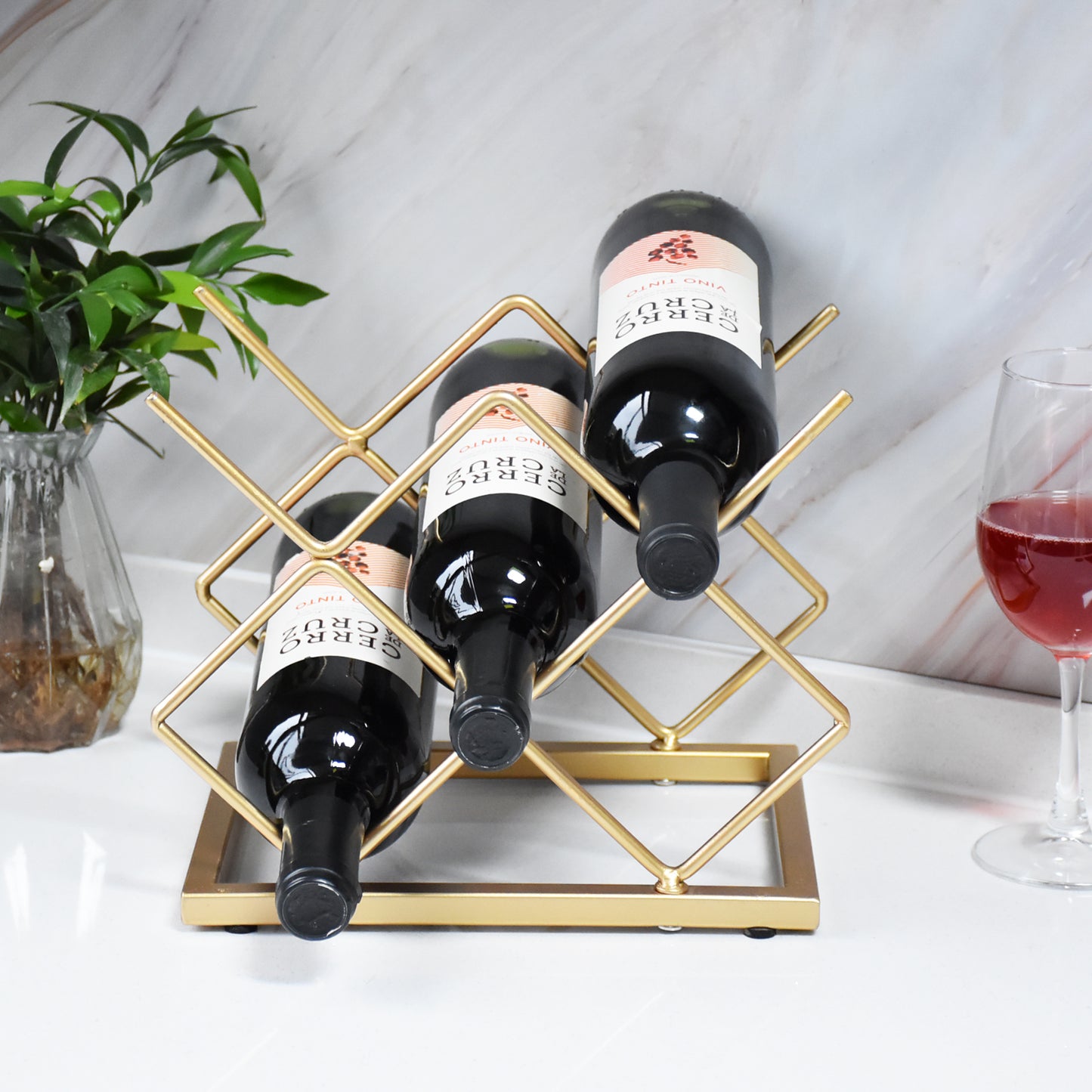 QUADRI IRON WINE RACK FOR 5 BOTTLEN