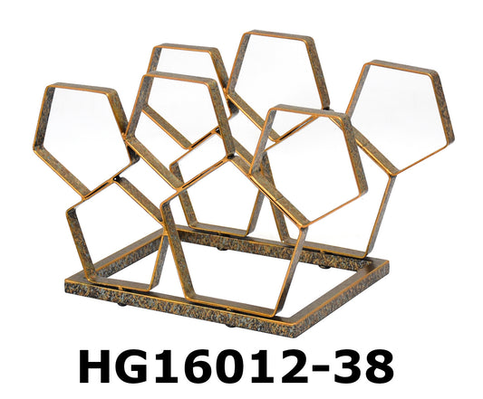 PENTAGONAL IRON WINE RACK FOR 5 BOTTLES