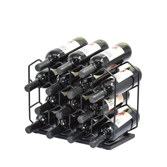 BEE NEST IRON WINE RACK FOR 14 BOTTLES