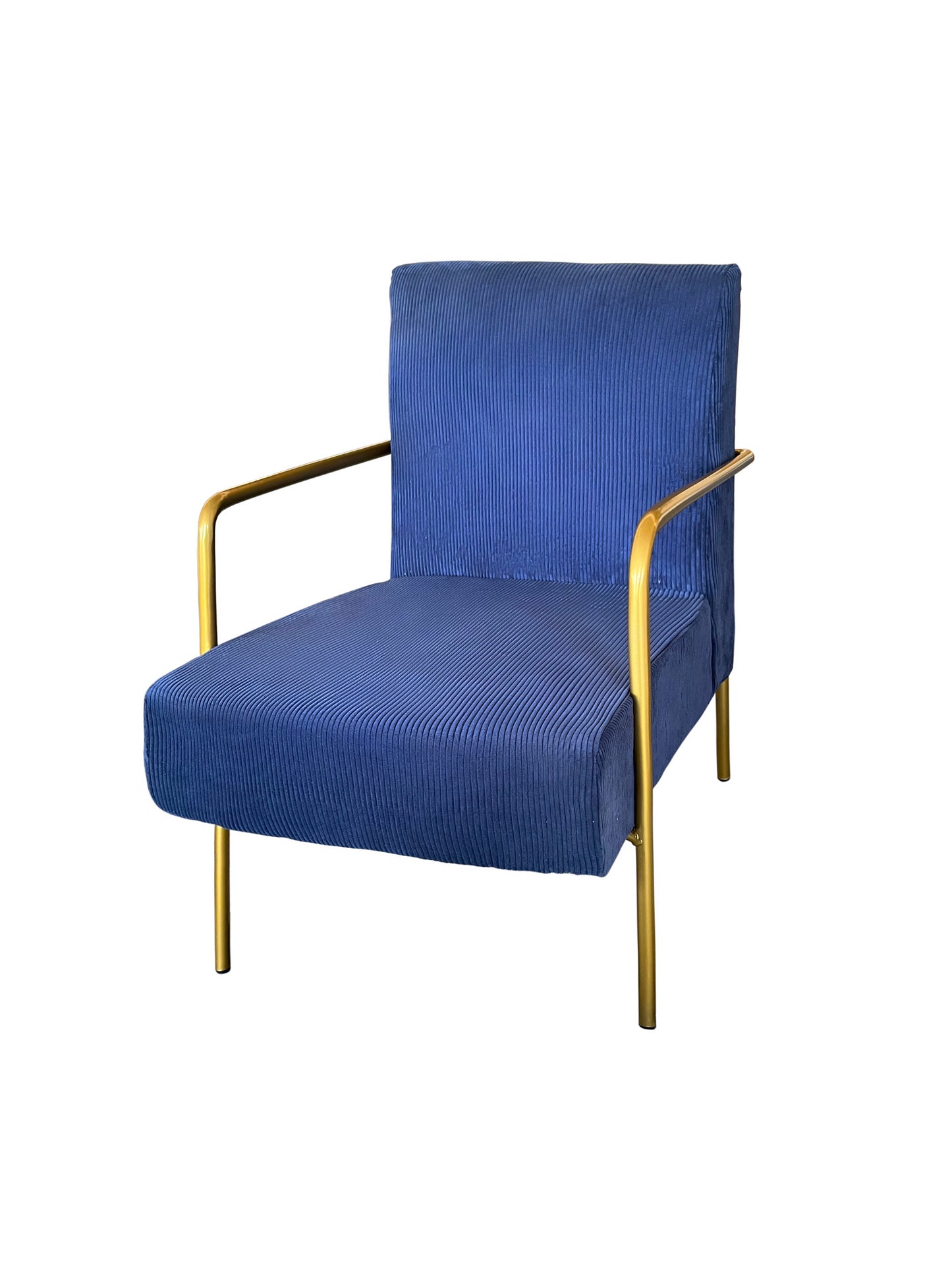 GOLDEN METAL ARMCHAIR BLUE