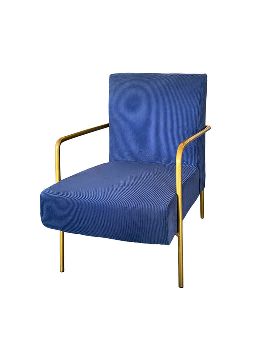 GOLDEN METAL ARMCHAIR BLUE