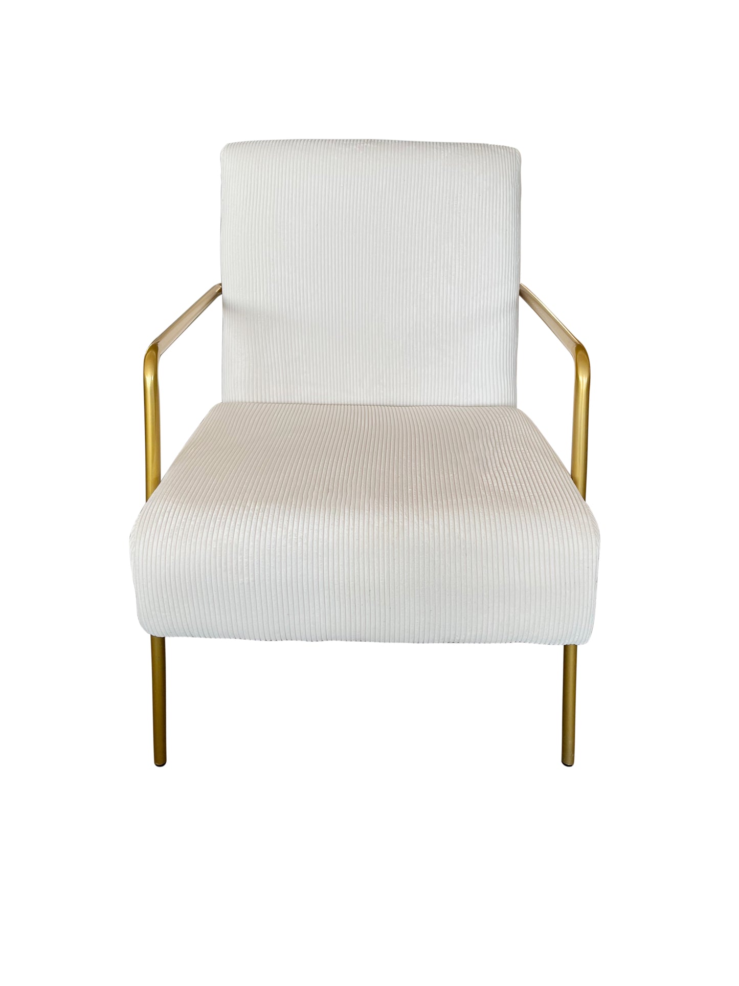 GOLDEN METAL ARMCHAIR CREAM WHITE