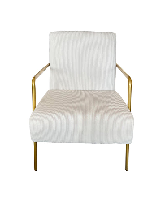 GOLDEN METAL ARMCHAIR CREAM WHITE
