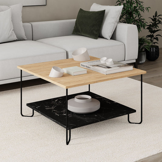 TABLE BASSE CARRE TONKA PIEDS EN MÉTAL