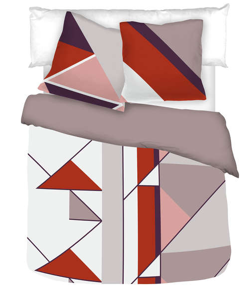 PARURE HOUSSE DE COUETTE CONFORAMA FLAME + 2 TAIES