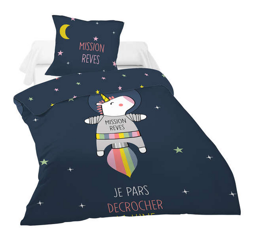 PARURE HOUSSE DE COUETTE CONFORAMA MISSION REVES + 1 TAIE