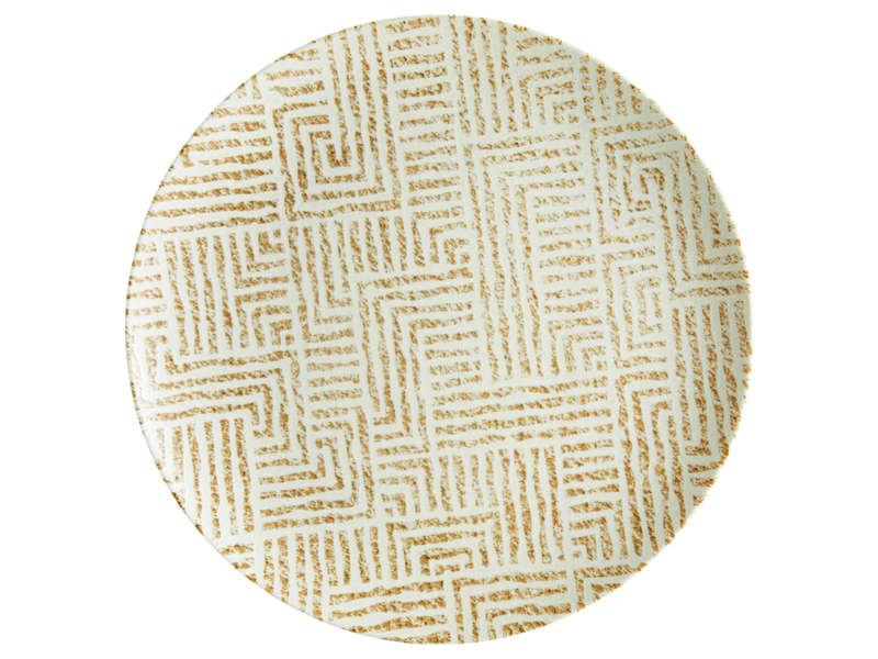 ASSIETTE PLATE EN PORCELAINE A MOTIF BEIGE