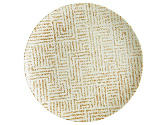 ASSIETTE PLATE EN PORCELAINE A MOTIF BEIGE
