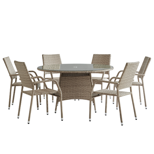 ROUND DINING SETS 7PCS ( 6 CHAIRS+ 1 TABLE)