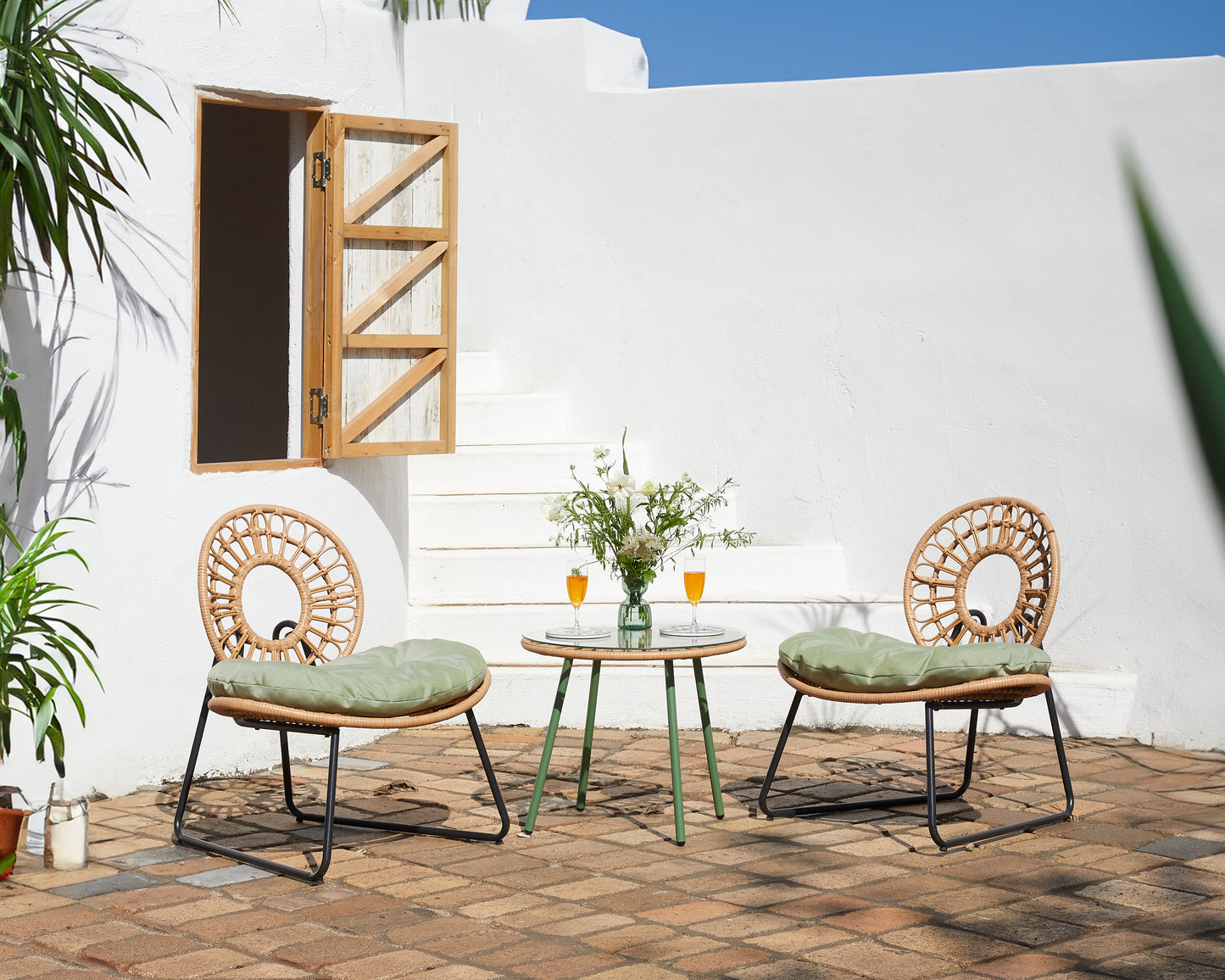 CASUAL SET 3PCS: 1 TABLE + 2 CHAIRS