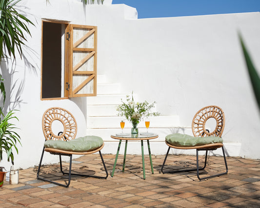 CASUAL SET 3PCS: 1 TABLE + 2 CHAIRS