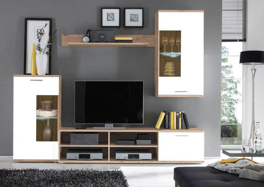 FRONTAL 1 MEUBLE TV PAROI MURAL 4 ELEMENTS