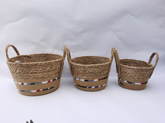 BASKET ROUND WITH HANDLES 3 PCS