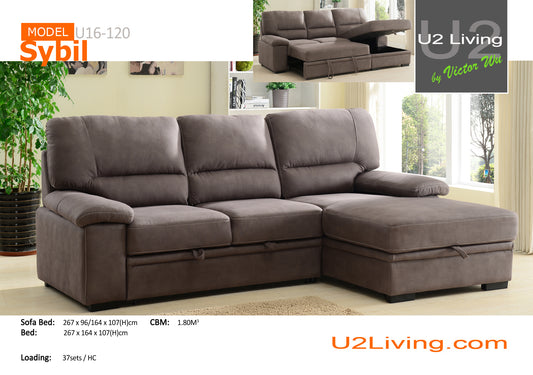 SYBIL CORNER SOFABED RHF