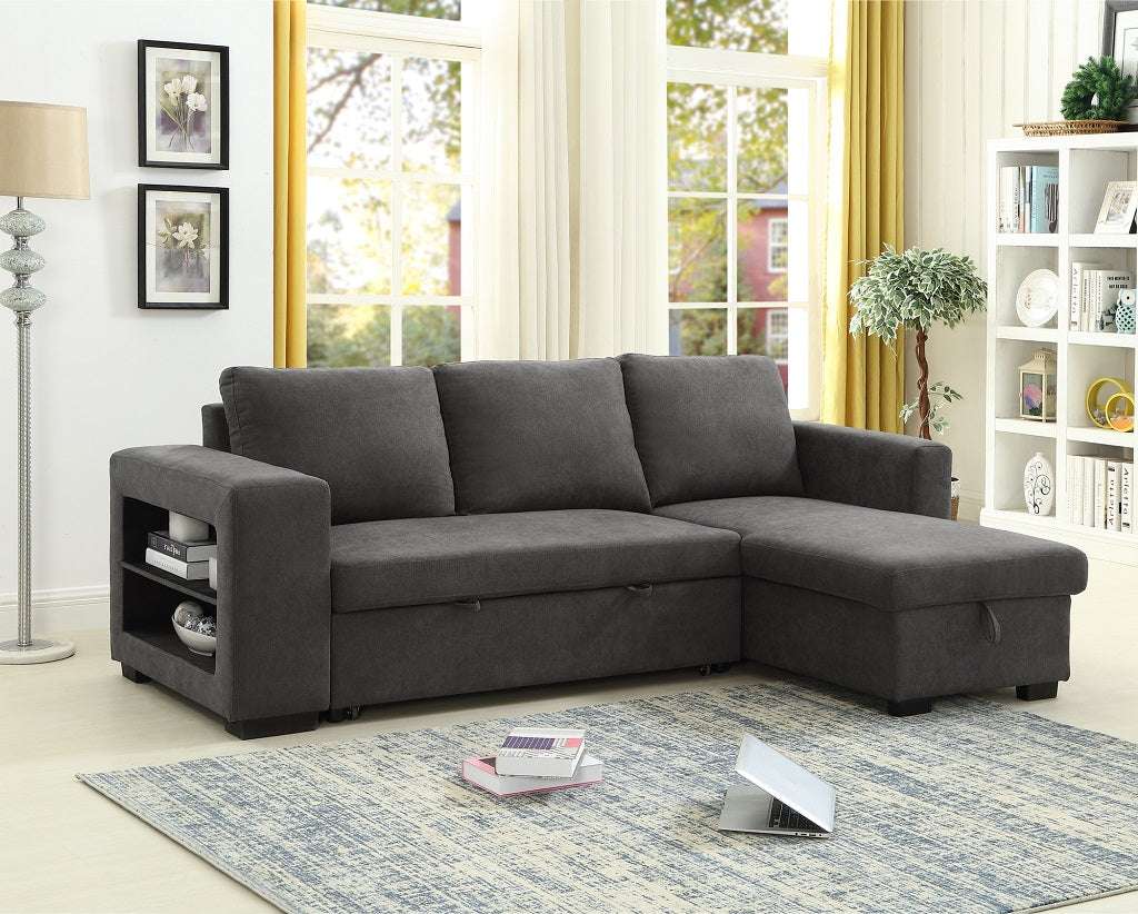 LUCENA CORNER SOFA BED DARK GREY