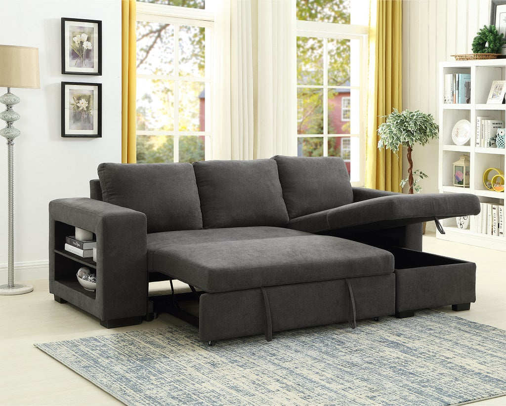 LUCENA CORNER SOFA BED DARK GREY