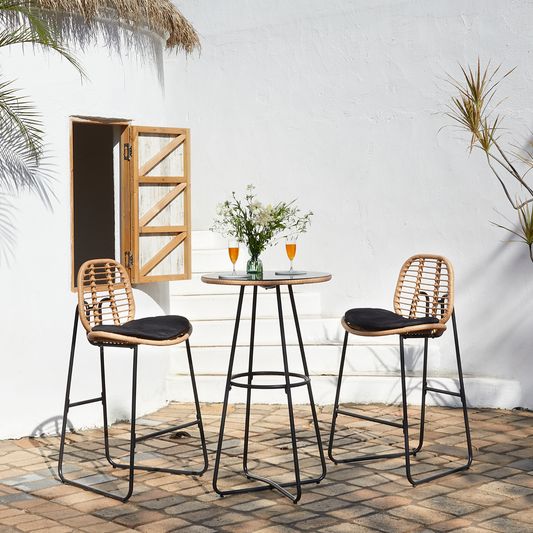 OUTDOOR BAR SETS 3PCS: 1 TABLE + 2 HIGH CHAIRS