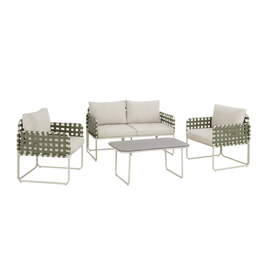 LOUNGER SETS 4PCS: 1 LOVESETA + 2 CHAIRS + 1 COFFEE TABLE
