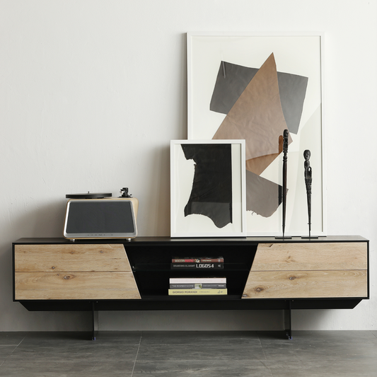 WEISSHORN TV STAND WHITE/BLACK