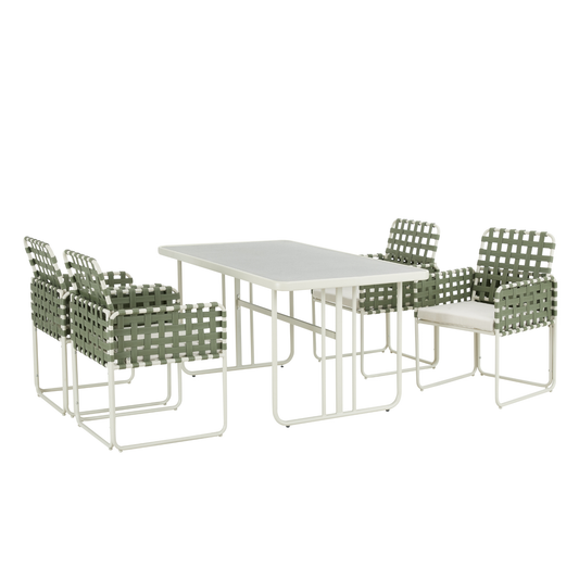 OUTDOOR DINING SETS 5PCS: 1 TABLE + 4 CHAIRS