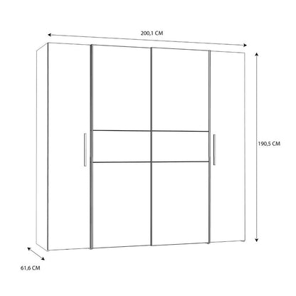 KALIXTUS WARDROBE 2DOORS + 2S