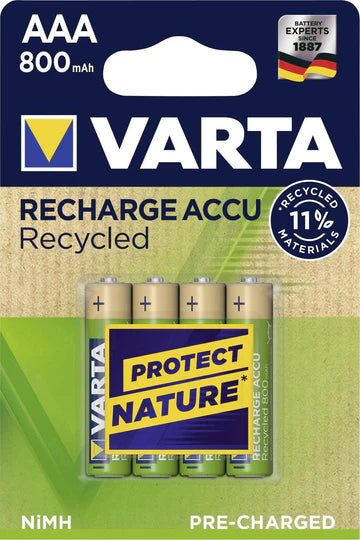 Varta Rechargeable Recycled batteries 4*AAA 800mAh
