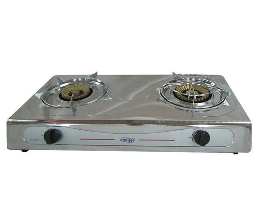 PACIFIC GAS STOVE 2 GAS BURNERS STAINLESS STEEL