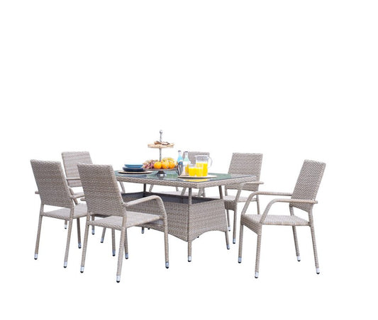 DINING SETS 7 PCS 6 DINING CHAIR+1 DINING TABLE